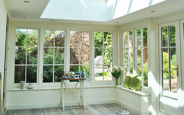 Cream Orangery with Storm Windows